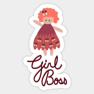 Girl Boss in Wine and Coral Sticker